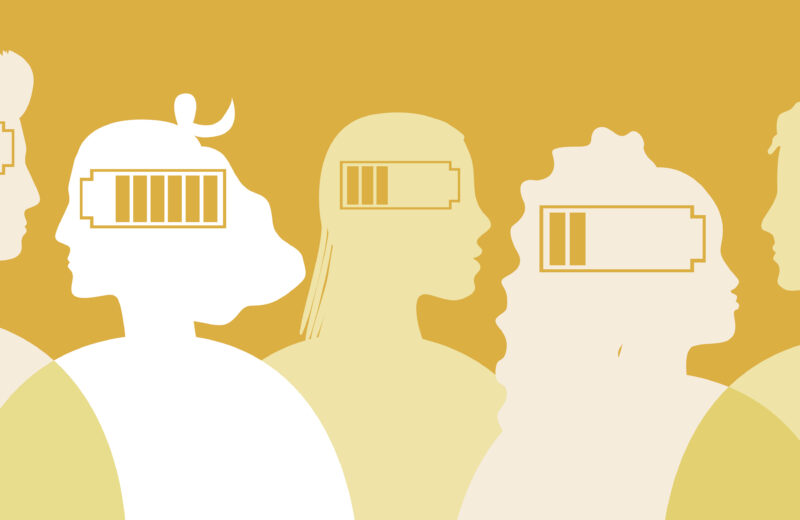 People with work fatigue, mental health stress. Silhouette vector stock illustration.